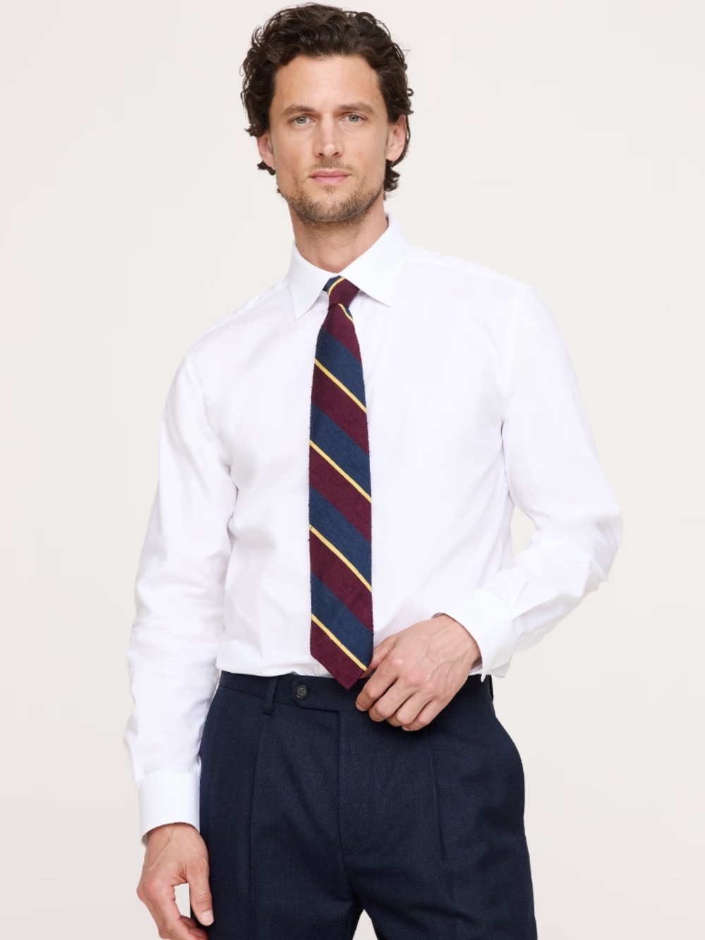 NWT Banana Republic Stand-Fit Wrinkle-Resistant Dress Shirt | White